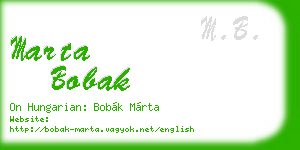 marta bobak business card