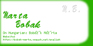 marta bobak business card